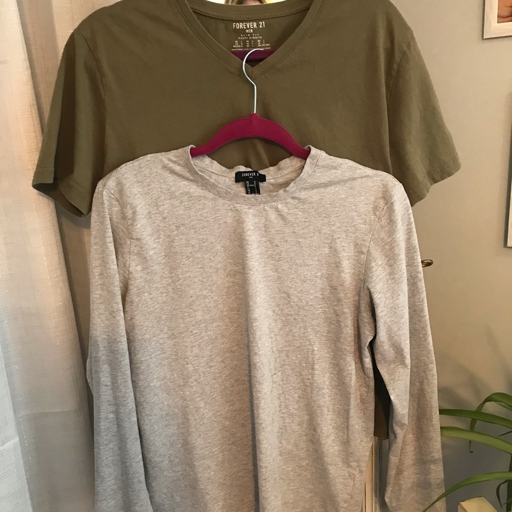Bundles 2- Forever 21 Tee-shirts large and small one long sleeve one shirt